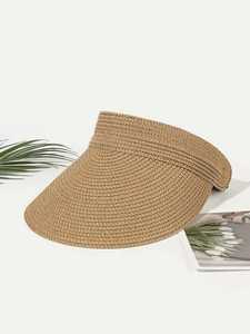 Sun <b>Visor</b> Hats for Women Wide Brim <b>Straw</b> Womens Foldable <b>Visors</b> Summer Packable Ponytail Beach Hat Gifts - Product Image 3