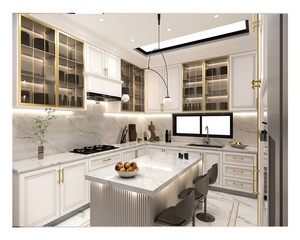 บานพับแบบนุ่มหรูหราตู้ไม้ตู้ไม้โอ๊คสีขาวตู้ครัวครัวสมบูรณ์แบบทันสมัย - Product Image 3