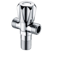 Vanne d'angle à trois voies à Double contrôle avec interrupteur, séparateur d'eau tout en cuivre, une sortie en deux pour toilettes, machine à laver, double sortie