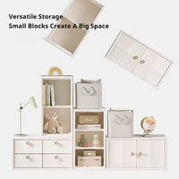 Organisateur de chambre d'enfant modulaire avec étagères ouvertes, armoire à double porte, rangement pour jouets, livres, vêtements, meubles de chambre d'enfant