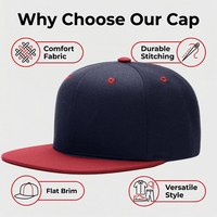 Wolmix Flat Brim Snapback Cap 6 Panel Gestructureerde Blank Custom Logo Hoge Profiel Unisex Baseball Cap