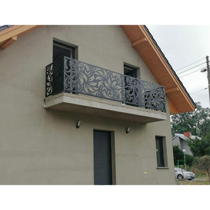 Pannelli Decorativi da Giardino per Esterni, <span class=keywords><strong>Ringhiere</strong></span> in Acciaio Inox Tagliate al <span class=keywords><strong>Laser</strong></span>, Recinzione Regolabile in Alluminio Nero con Persiane - Product Image 1
