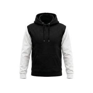 Sudadera con Capucha para Hombre, 100% Algodón, Talla Grande, Cierre Frontal con Cremallera, Color Sólido, Forro Polar, con Logotipo Personalizado, Ropa de Invierno - Product Image 1