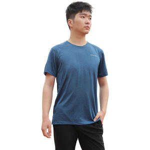 T-shirt ample à séchage rapide pour homme Xinda, col rond sportif, respirant, pour la course à pied, la remise en forme et l'entraînement, bleu - Product Image 5