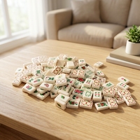 Jeu de Mahjong Américain Blanc de Luxe Écologique Forêt Tropicale, Tuiles en Acrylique de Haute Qualité, Emballage Inclus, Conception Portable