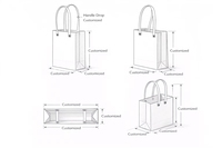 Sac de shopping en papier d'art de luxe personnalisable avec poignée en ruban, sacs recyclables à impression numérique pour vêtements, chaussures, chaussettes