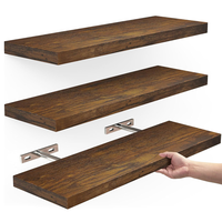 Lot de 3 étagères murales flottantes en bois personnalisées pour rangement mural – Vente en gros