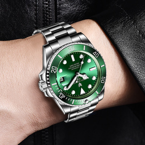 Reloj Mecánico para Hombre LIGE, Automático, Resistente al Agua 10 Bar, Esfera Verde, Correa de Acero Inoxidable, Función de Calendario - Product Image 3