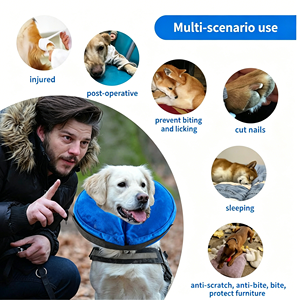 Collier de récupération gonflable pour chien, collier éлизаветинский réglable pour chiens et chats, collier pour animaux de compagnie pour la récupération après une chirurgie ou des blessures - Product Image 4