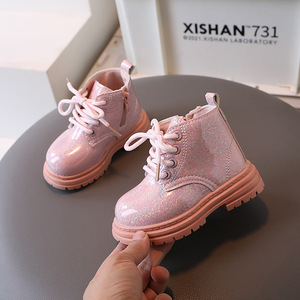 Anti-Slip Fashion Hot Selling Leather Kids Casual Girls Fashion <b>Boots</b> Sequin Children's Casual <b>Ankle</b> <b>Boots</b> - Product Image 3