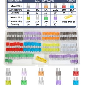EParthub Juego de Fusibles Universales Micro2 <span class=keywords><strong>ATR</strong></span>/APT, 100 Piezas, 2A 3A 5A 7.5A 10A 15A 20A 25A 30A 35A, Codificados por Colores para Fácil Identificación - Product Image 2