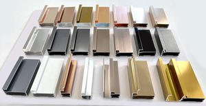 OEM pegangan dan tarik kabinet aluminium untuk furnitur lemari pakaian pintu kaca tebal 4mm 5mm 6mm - Product Image 2