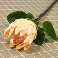 Fleur artificielle haut de gamme de type King Protea, 70 cm, toucher réaliste, tige unique en soie, pour décoration florale de mariage, hôtel, maison, table.