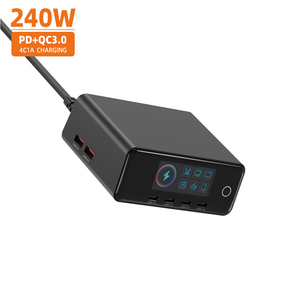 <span class=keywords><strong>Cargador</strong></span> de Escritorio de 240W, 4 Puertos C2A, <span class=keywords><strong>Cargador</strong></span> Rápido PD de 100W, Adaptador para Portátil con Pantalla Inteligente para iPhone 15 y <span class=keywords><strong>Samsung</strong></span> Galaxy - Product Image 1