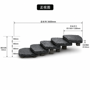Black Stone Garden <b>Step</b> Recessed Paver Patio Stair <b>Treads</b> Outdoor Landscape Pedestal Rocks - Product Image 2