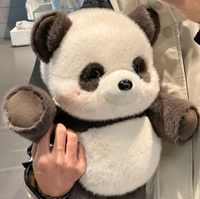 Peluche Panda Kawaii, jouet animal doux et câlin, poupée de personnage avec patchs oculaires contrastants pour enfants, cadeau d'anniversaire ou de vacances, vente au détail