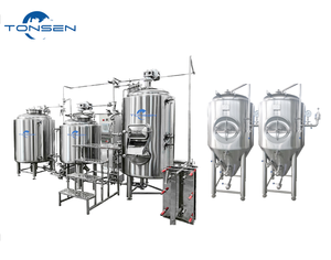 Microbirrificio 400L 4HL Sistema di Produzione a Tre Recipienti e Due Serbatoi, Attrezzatura Industriale per Birrificio Artigianale Commerciale e Ristorante - Product Image 1