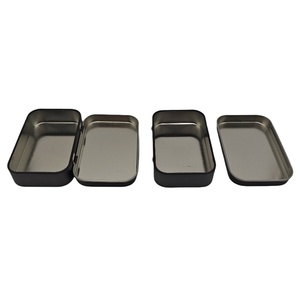 卸売り95x60x21mmブラックホワイトシルバー長方形食品グレード包装ブリキ箱ふた付きカスタムロゴ - Product Image 2