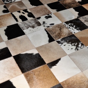 Chinois meilleur gros <span class=keywords><strong>Patchwork</strong></span> <span class=keywords><strong>tapis</strong></span> en cuir haute qualité paillasson couleur personnalisée <span class=keywords><strong>tapis</strong></span> en peau de vache - Product Image 6