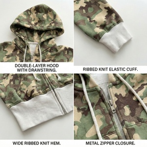 Conjunto de 2 piezas de camuflaje para mujer al por mayor TKAN925D, precio bajo, sudadera con capucha corta de manga larga con cremallera y pantalones de chándal acanalados, chándal Y2K - Product Image 2