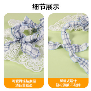 <b>Lace</b> bow adjustable <b>elastic</b> pet bib, dog drool bib, pet supplies wholesale, cat collar - Product Image 4