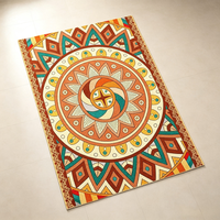 Tapis de luxe européen de style classique en polyester, lavable en machine, antidérapant, pour la maison et la salle à manger