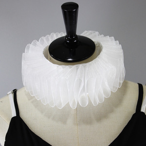 Satin soyeux <span class=keywords><strong>Clown</strong></span> Cosplay collier ras du cou écharpe écharpe Halloween fête scène victorienne élisabéthaine col à volants - Product Image 2