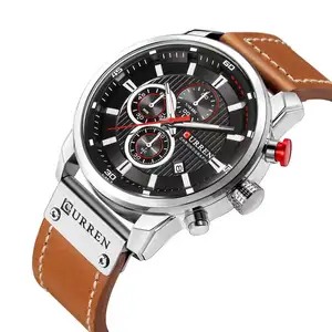 Hot Selling Curren Watch 8291 Popular Men's Watch Leather Band Calendar Luminous Waterproof Sports Quartz Watch relojes hombre