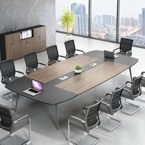 Muebles de oficina convertibles modernos de alta calidad 2023, juego de mesa de conferencia para sala de reuniones, marco de acero de estilo de madera personalizado - Product Image 2