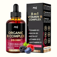 Gouttes liquides de complexe de vitamines B (B1, B6, B12, acide pantothénique) 60 ml, marque privée OEM, pour le soutien immunitaire, l'énergie et l'amélioration du métabolisme