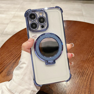 Funda de lujo con soporte magnético y espejo para iPhone 17, 16, 15, 14, 13, 12, 11 Pro Max, XS Plus, venta al por mayor del fabricante - Product Image 6