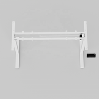 Bureau assis-debout électrique à 3 panneaux, à moteur unique, réglable en hauteur, avec grande surface de travail de 160x70cm et double poutre