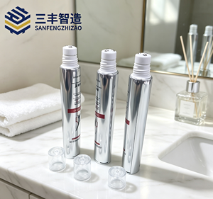 Silver Metallic Squeeze Tube with Roller Ball Applicator Cap for Hair Growth Serum - Product Image 6
