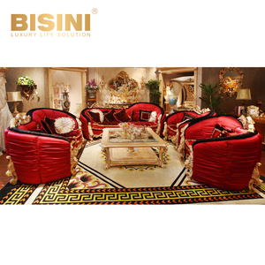 Mobili da soggiorno in stile francese royal set componibile in velluto divano classico, design unico mobili antichi per soggiorno - Product Image 2