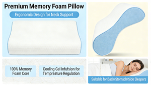 Almohada <span class=keywords><strong>de</strong></span> Espuma Viscoelástica Personalizada OEM ODM, Almohada Cervical <span class=keywords><strong>con</strong></span> Logotipo, Forma <span class=keywords><strong>y</strong></span> Tamaño Personalizados para Venta al Por Mayor - Product Image 5