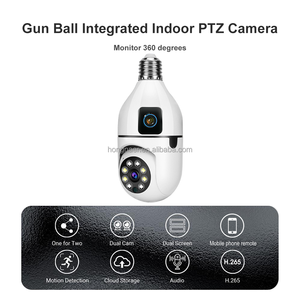 Hongnaer 8MP WIFI CCTV không dây thông minh E27 Bóng đèn an ninh surveil PTZ máy ảnh 4K bóng đèn V380 Pro <span class=keywords><strong>360</strong></span> WIFI CCTV Ống kính kép Bóng đèn máy ảnh - Product Image 2