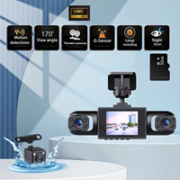 Grabadora de Conducción para Automóvil, Pantalla HD de 2.0 Pulgadas, 1080p, Cuatro Lentes, Imagen Frontal/Trasera, Visión Nocturna, Grabación en Bucle