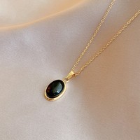 Collier chaîne en or rose romantique avec anneau en O, style minimaliste IG, pendentif géométrique haut de gamme pour femme, Dongguan Haochuangshipin