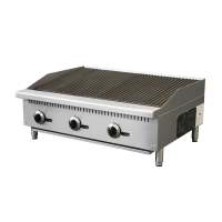 Barbecue à gaz autoportant en acier inoxydable, équipement lourd de cuisine commerciale, gril à gaz de 12 pouces avec soupape de sécurité