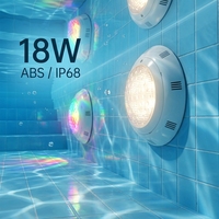 Yaokinglite YK-SP602 18W Projecteur LED de piscine à montage en surface en plastique ABS DC24V Blanc RGB IP68 Étanche avec LED Epistar