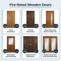 Porte coupe-feu extérieure en bois massif pour hôtel, hôpital, commerce, porte coupe-feu acoustique en bois, porte coupe-feu insonorisée STC 35