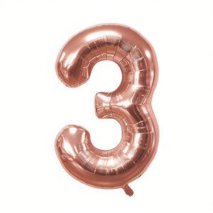 Globo de Papel Metálico Color Oro Rosa con el Número 3 para Fiestas, 100 cm, Decoración para Fiestas de Cumpleaños Infantiles - Product Image 4