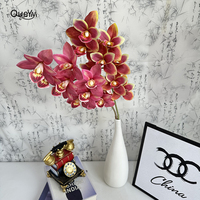 9-Köpfige Cymbidium-Blume im Sonderangebot, Hochwertige Künstliche Blume für Hochzeitsdekoration QYYN-689