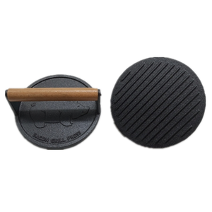 Prensa para Hamburguesas Redonda <span class=keywords><strong>de</strong></span> Hierro Fundido Precurado <span class=keywords><strong>de</strong></span> 7 Pulgadas con Mango <span class=keywords><strong>de</strong></span> Madera - Product Image 2