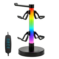 Soporte para Auriculares RGB con Controlador, Sincronización Musical, LED Activado por Sonido, Organizador para Gamers, Accesorios para Escritorio