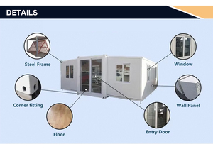 10 फीट 20 फीट 30 फीट 40ft हल्के स्टील तह विस्तार कंटेनर हाउस वाटरप्रूफ/इन्सुलेट/ध्वनि प्रमाण आधुनिक प्रीफैब - Product Image 6