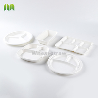 8.75 pouces rond jetable vaisselle canne à sucre bagasse pâte papier fête assiette compostable 100% assiettes biodégradables