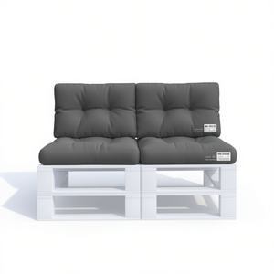 Cojines de tela antracita para paletas de exterior, juego de 2 piezas, extraíbles, lavables, para uso en todas las estaciones - Product Image 1