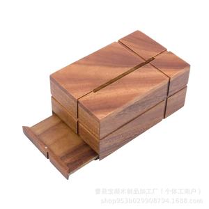Caja de almacenamiento de escritorio de madera maciza, rectangular, 21x13x9cm, organizador de oficina, soporte para pañuelos - Product Image 2