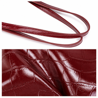 Sac à bandoulière portable en cuir véritable pour femme avec deux sangles, motif crocodile, vente en gros, fournisseur ODM OEM personnalisé